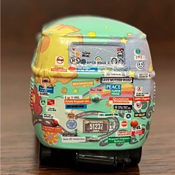 Mattel Disney Pixar Cars 3 Fillmore VW Bus Hippie Love Peace Volkswagen Van - Picture 9 of 10